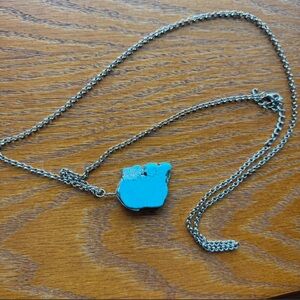 Cato Silver Chain Necklace with Turquoise Pendant